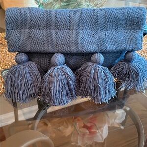 Wayuu Tribe Blue Crossbody Bag with Tassels